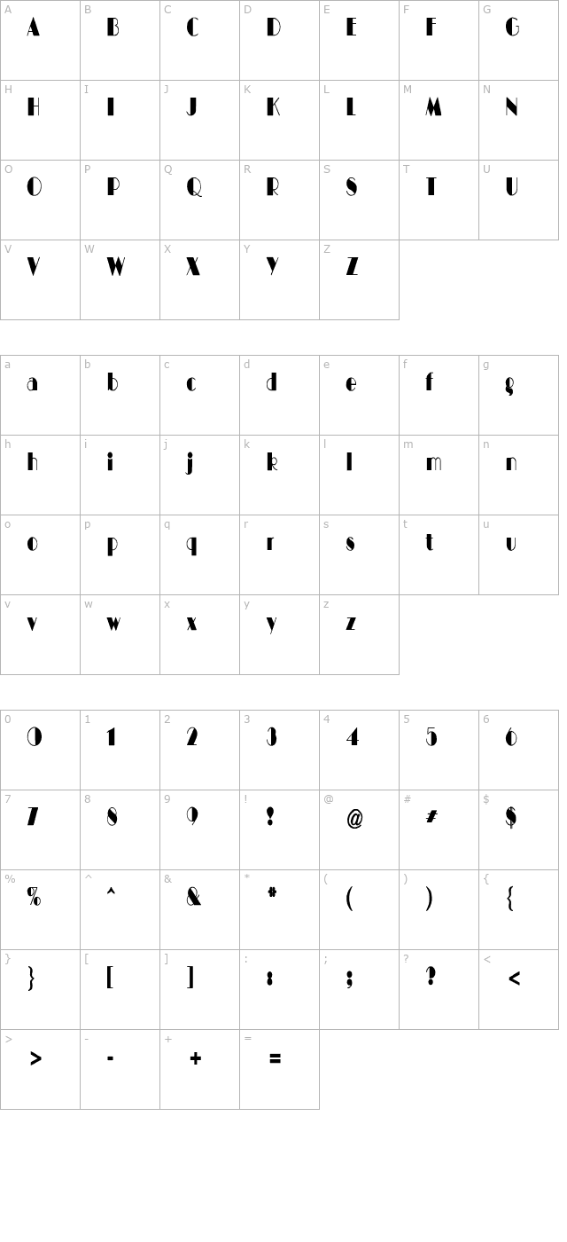 bigcity-norm-cn character map