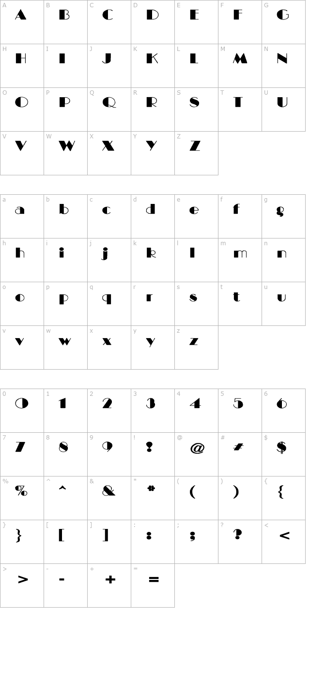 bigcity-normal-wide character map