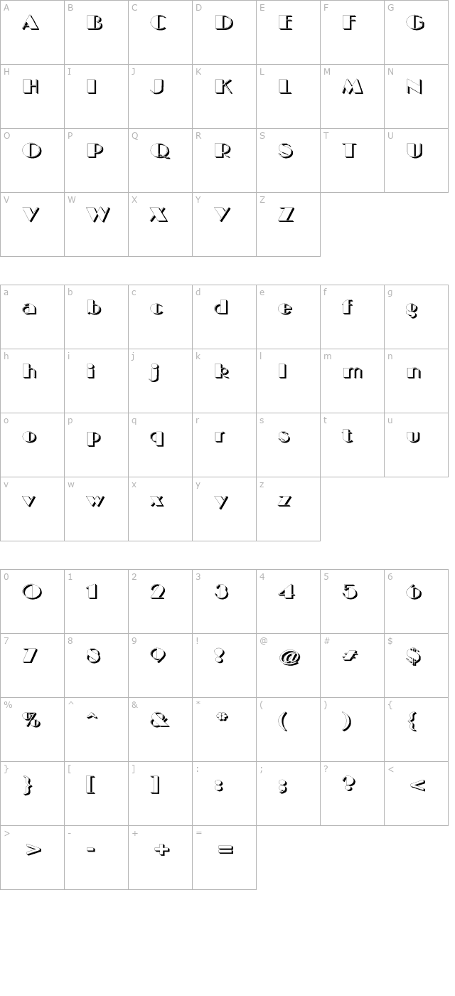 BIGCSHAD-Normal Wide character map