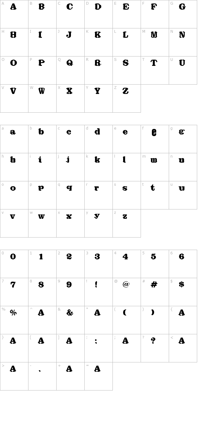 Bikini character map