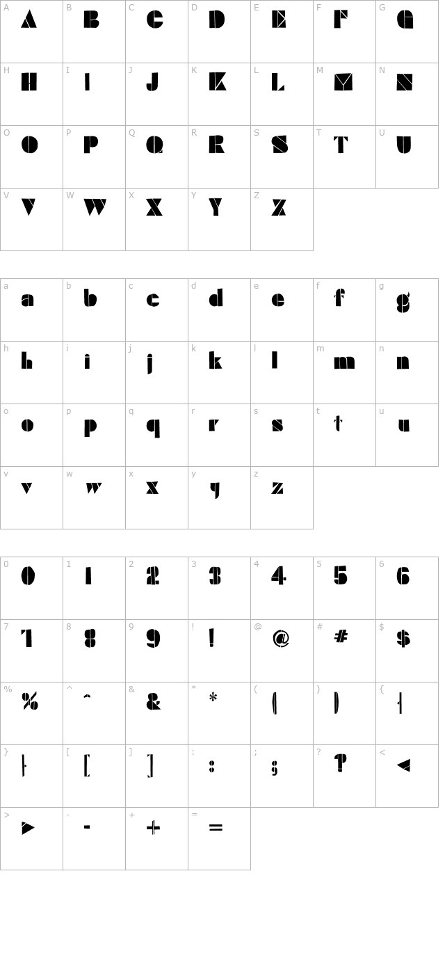 BilBurr character map