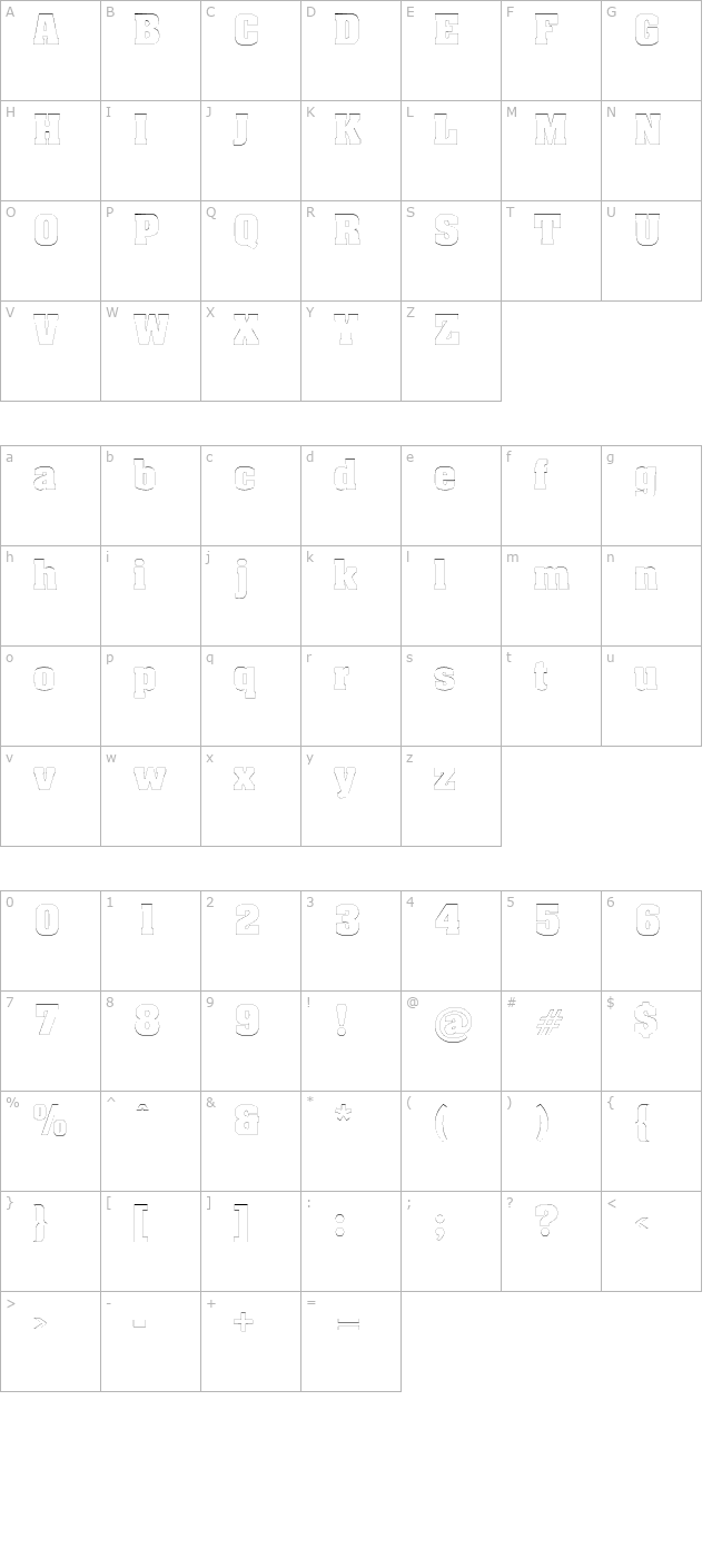 BillboardOutline character map