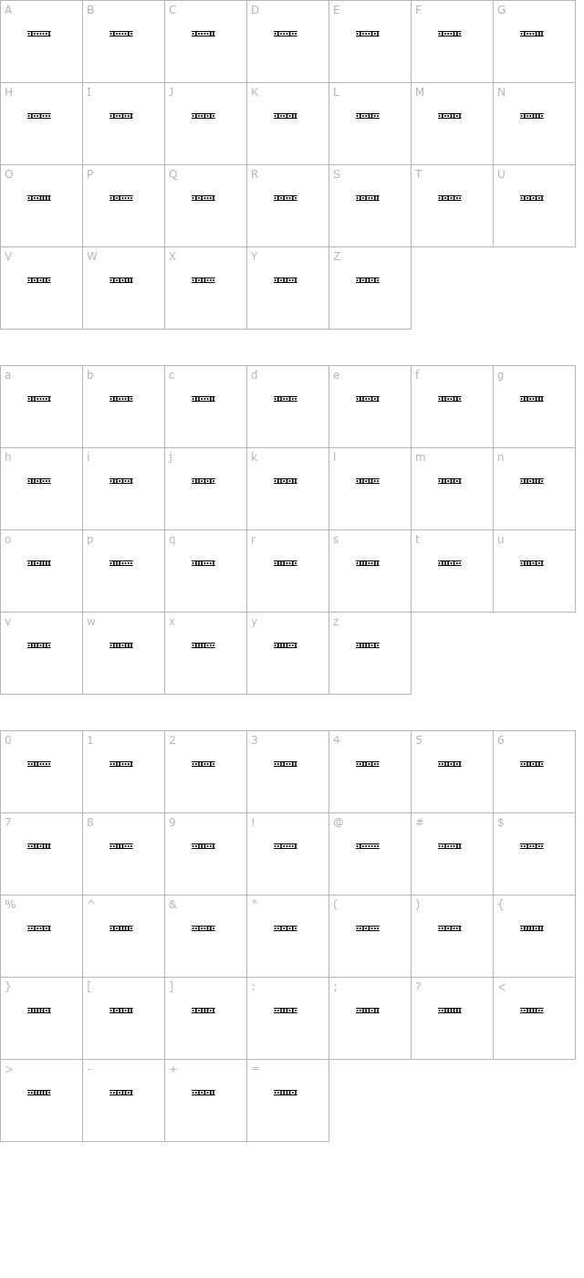 Binary 01s BRK character map