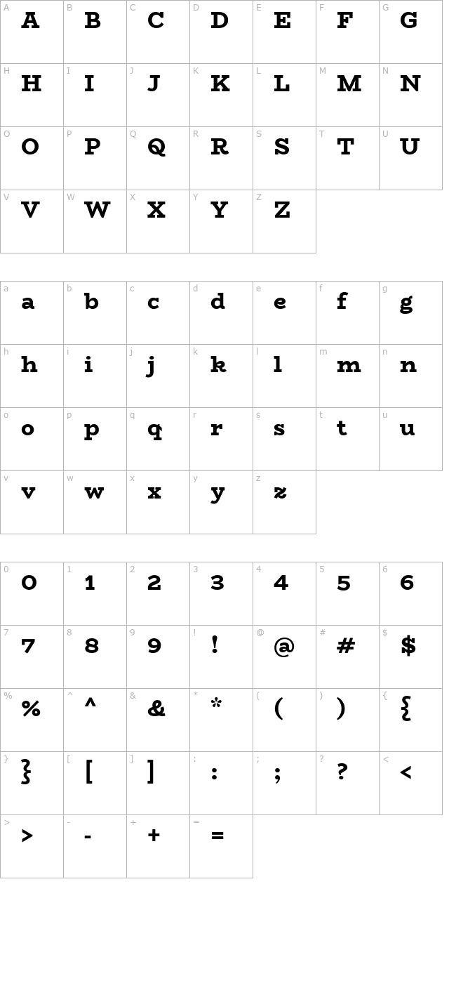 BioRhyme ExtraBold character map