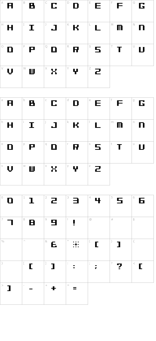 Bit Cheese 10 character map