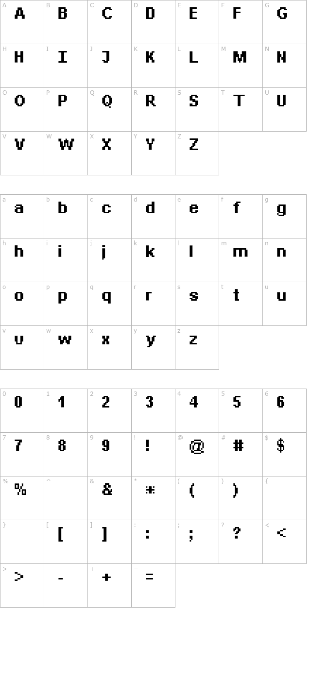 Bit Daylong 11 character map