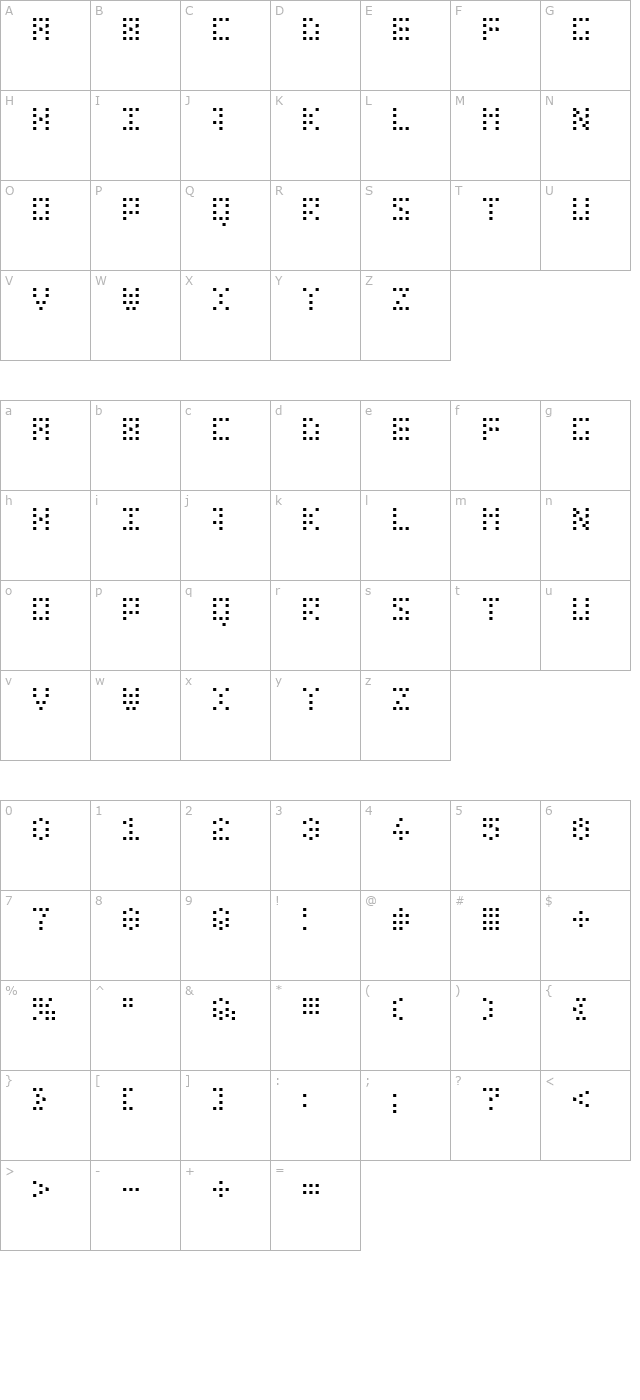 bit-dotted character map