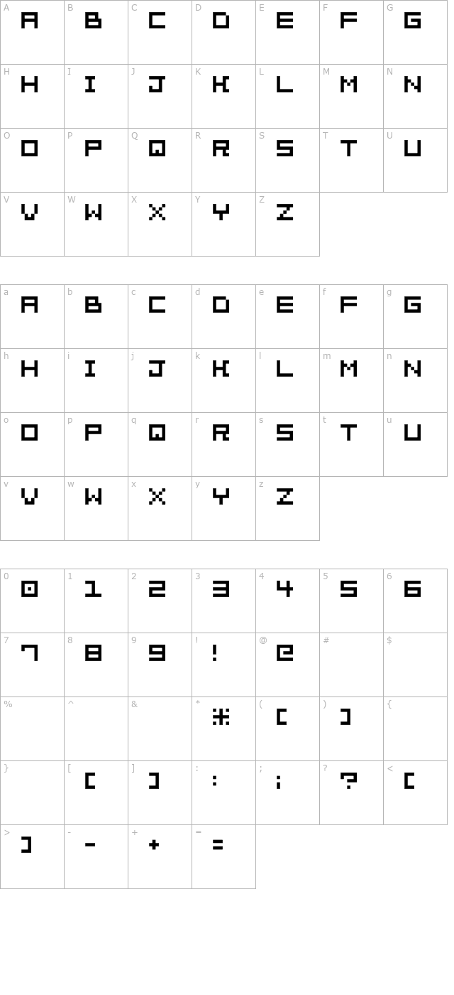 Bit Trip 7 character map