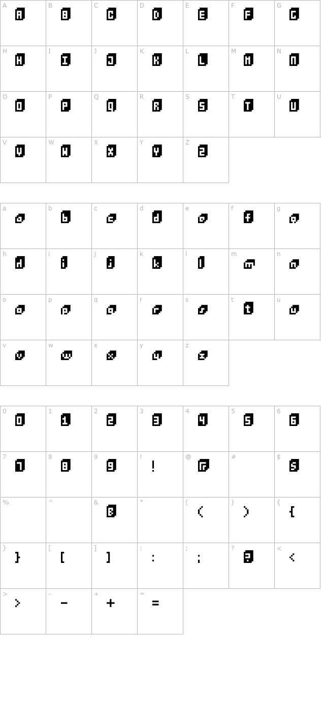 BitCube character map