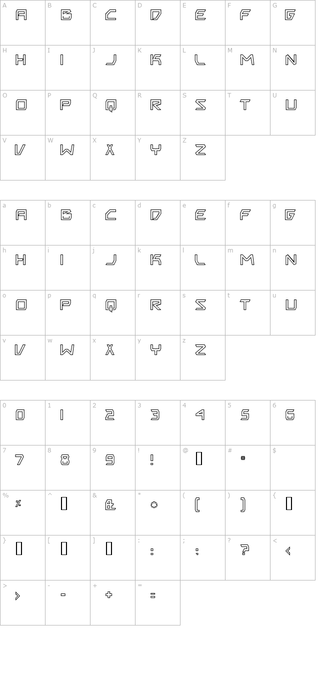 Biting My Nails Outline character map