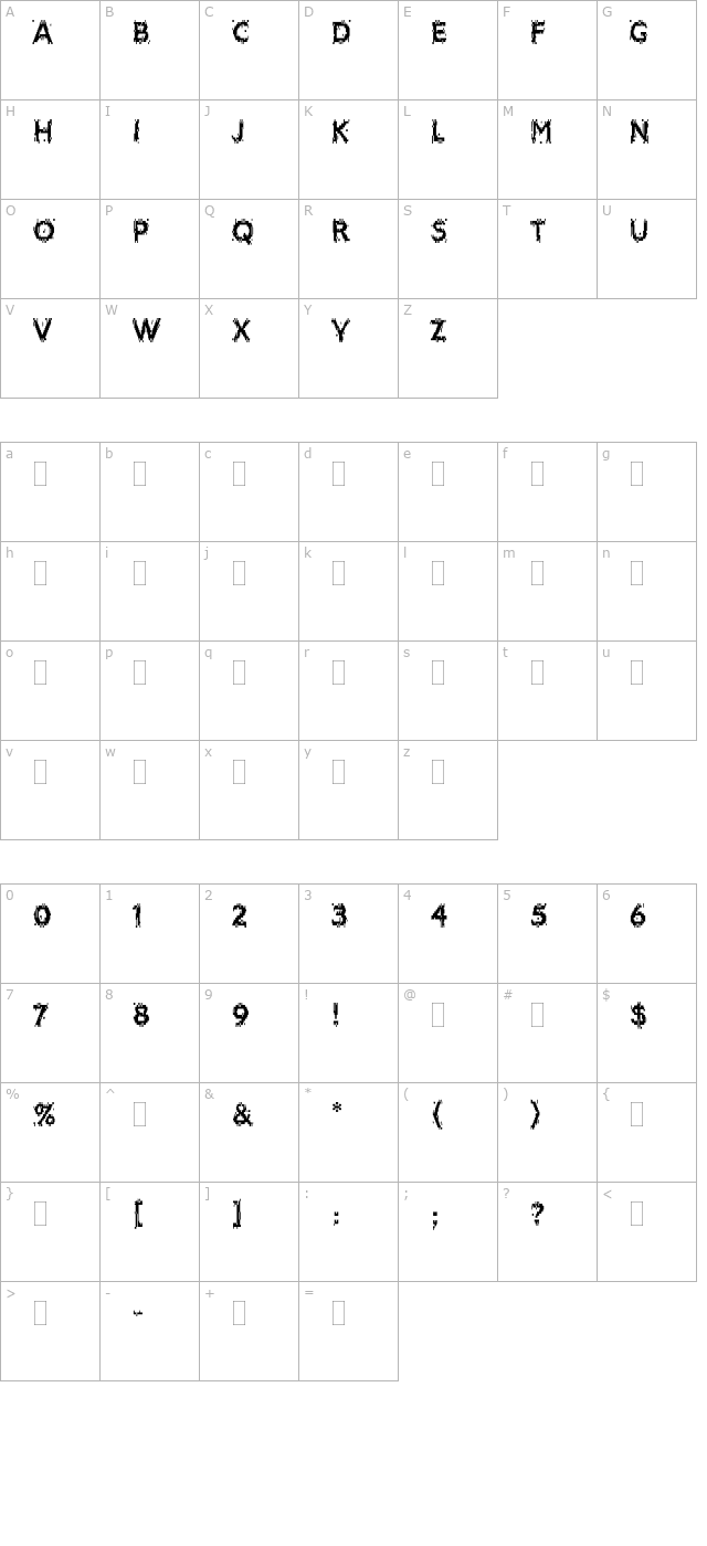 BitmaxPlain character map