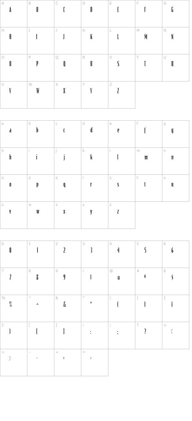 BitsCondensed character map