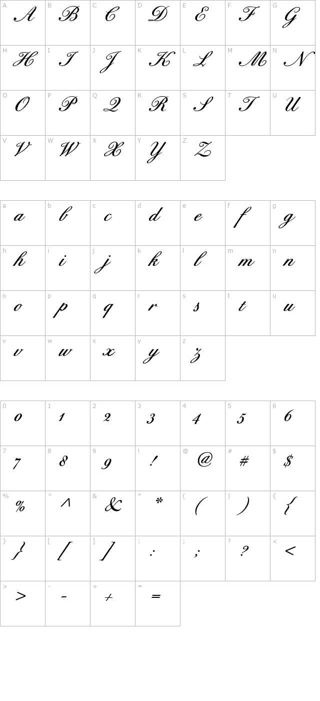 bixantiquescripthmkbold character map