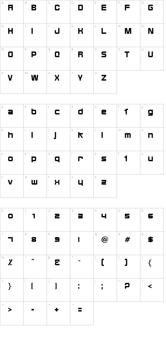 BixbySpecial-Regular character map