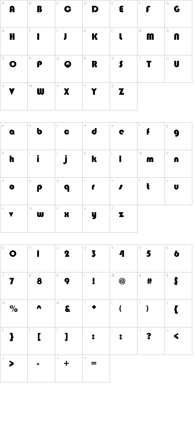 bixlee character map