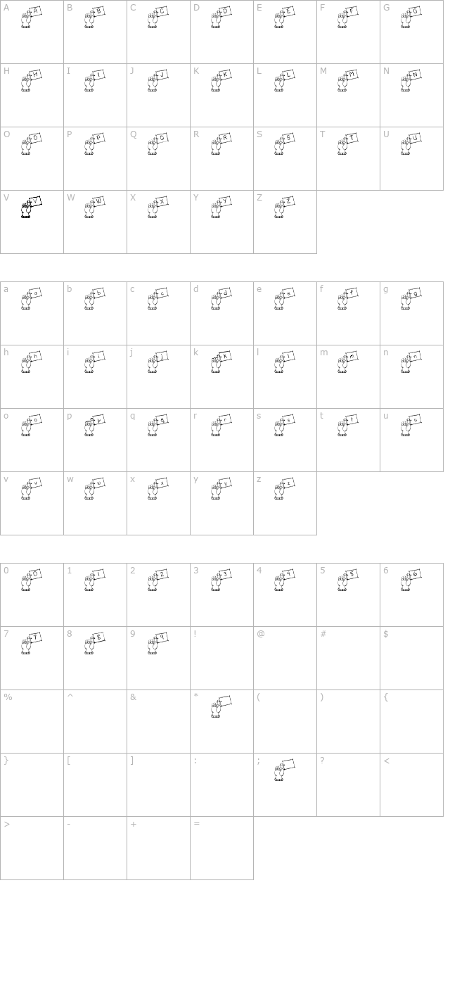 BJF Fingerprint character map