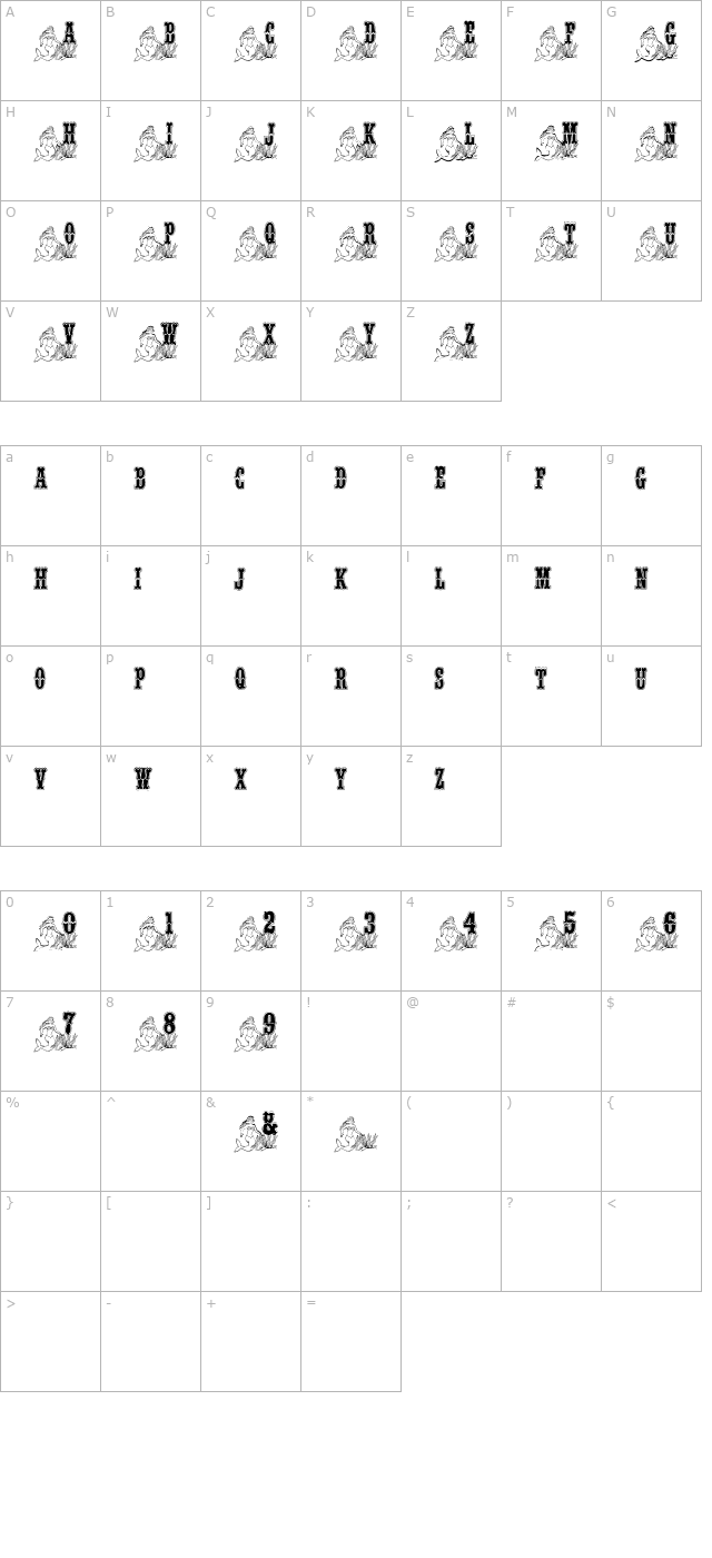 BJF Mermaid character map