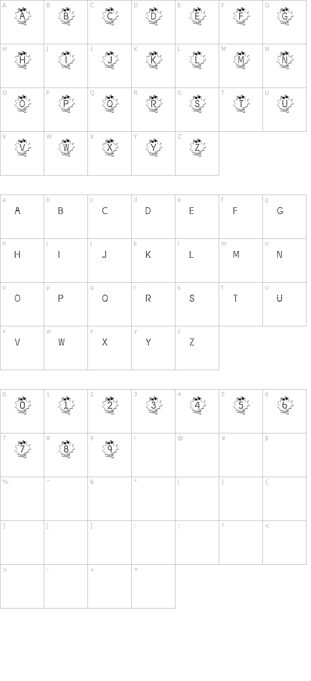 bjf-thread character map