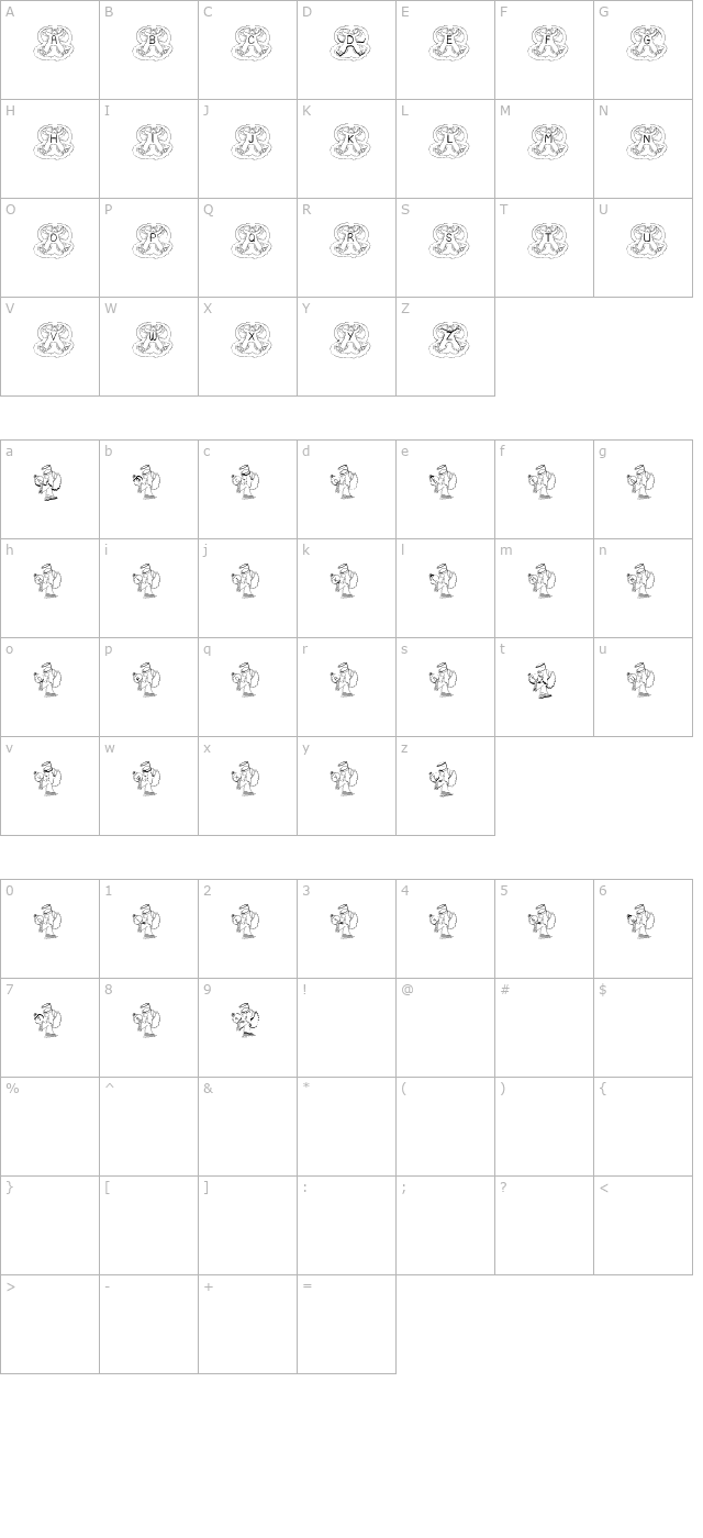 BJF Xmas Angels AH character map