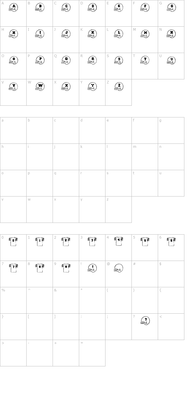 BJFootball character map