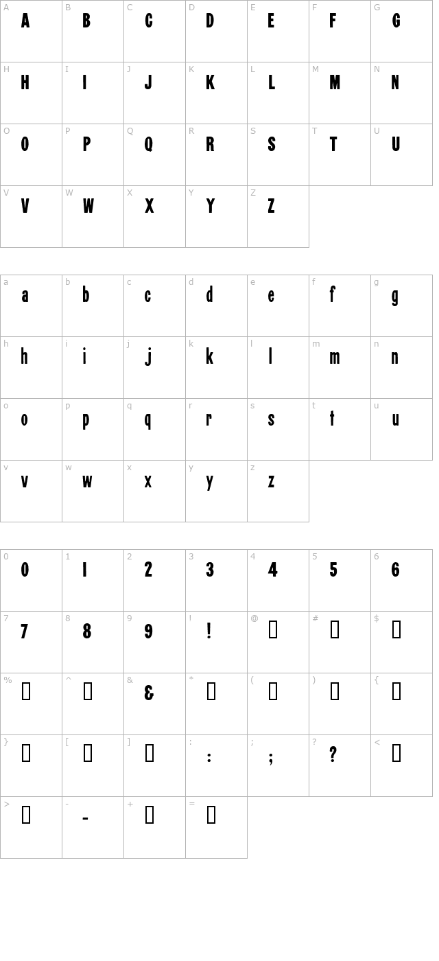 black-condensed-hplhs character map