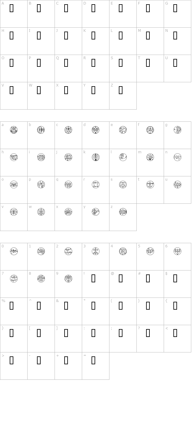 black-magick character map