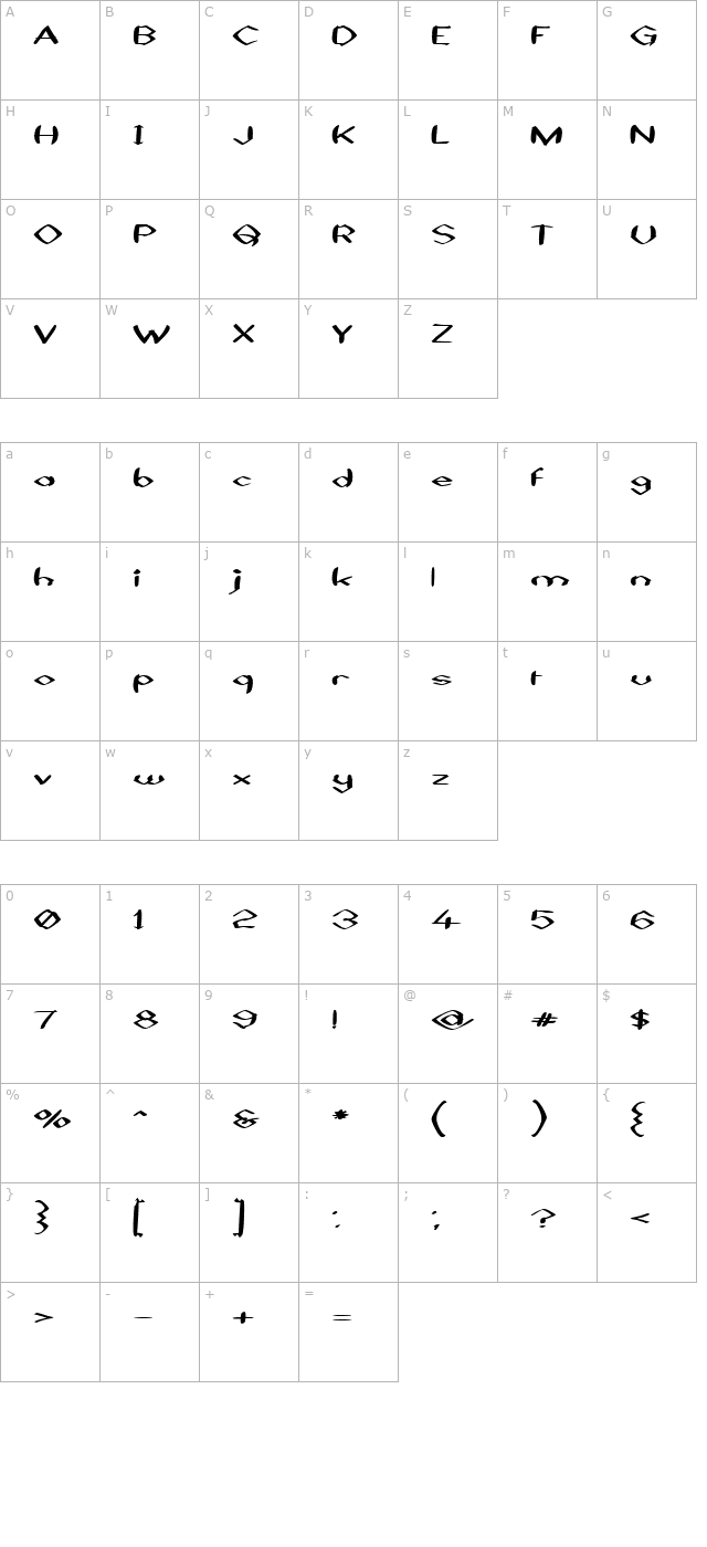 black-sheaf character map