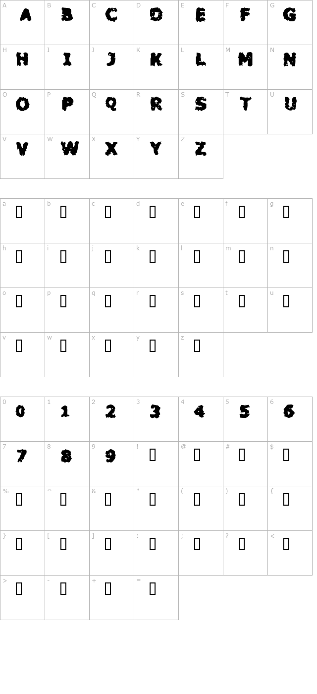 blackfly-mambo character map