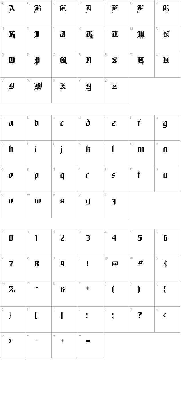 BlackForest character map