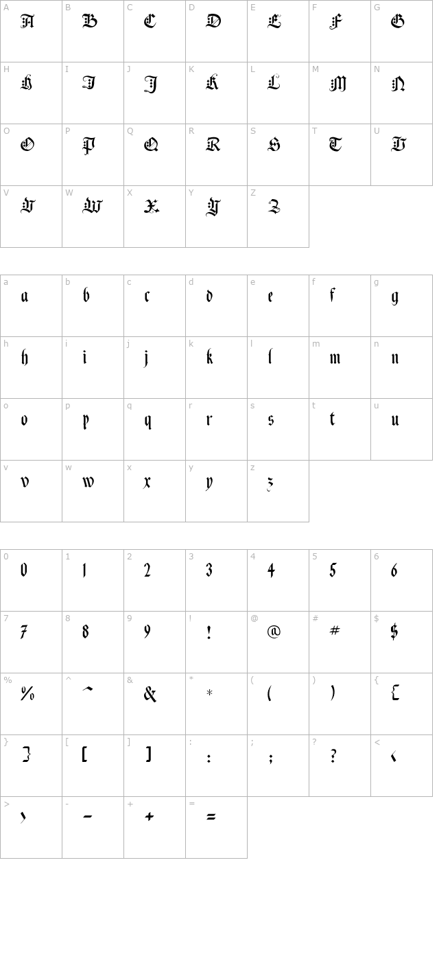 BlackKnightFLF character map