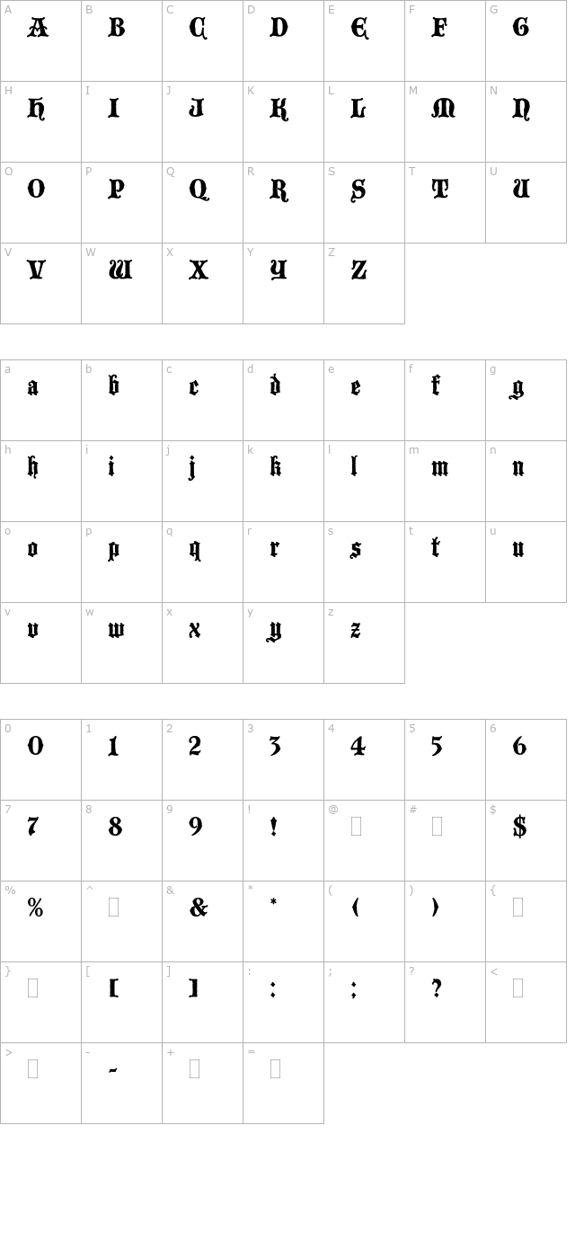 BlackmoorPlain character map