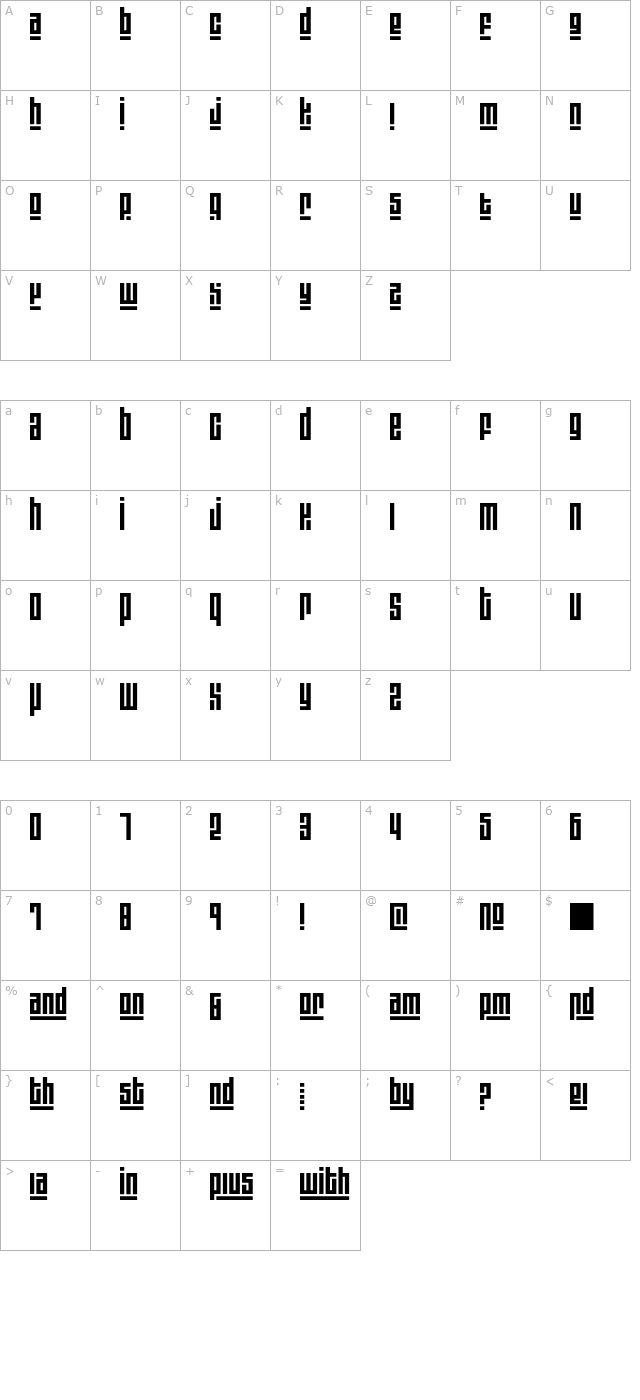 Blackout3plus1-Light character map