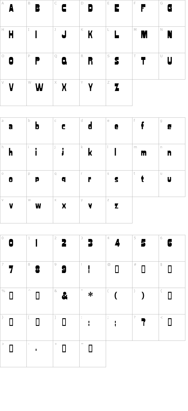 blacktop character map