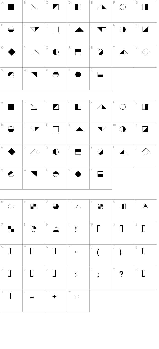 Blackwhite character map