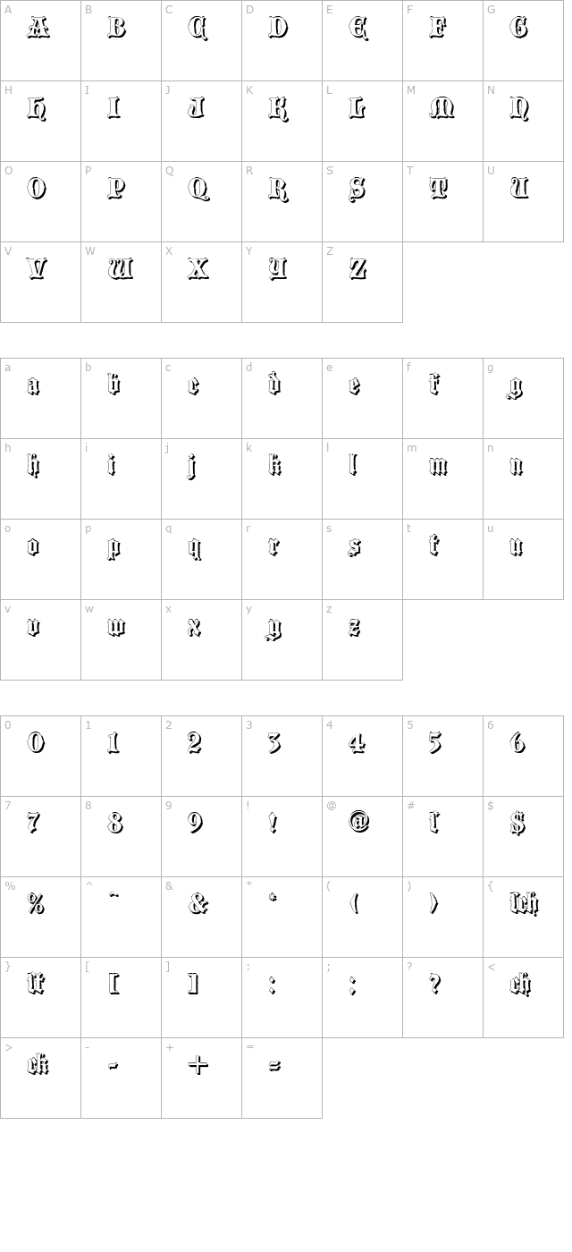 BlackwoodCastleShadow character map