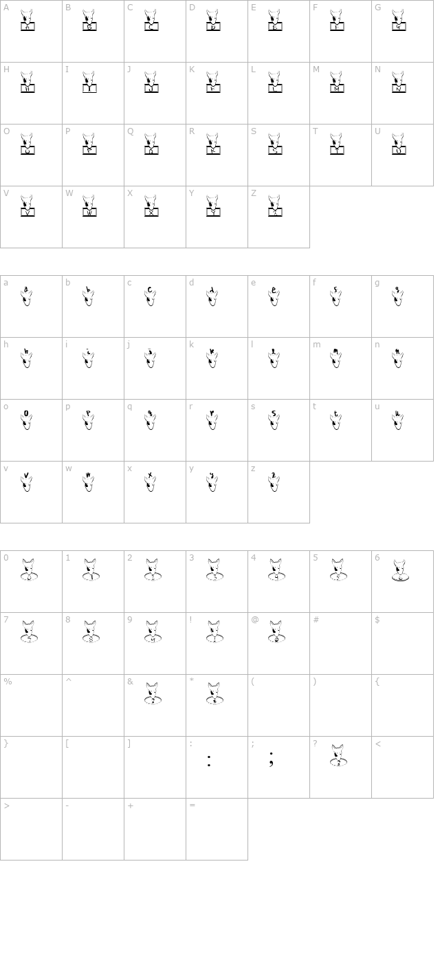 blair-font character map