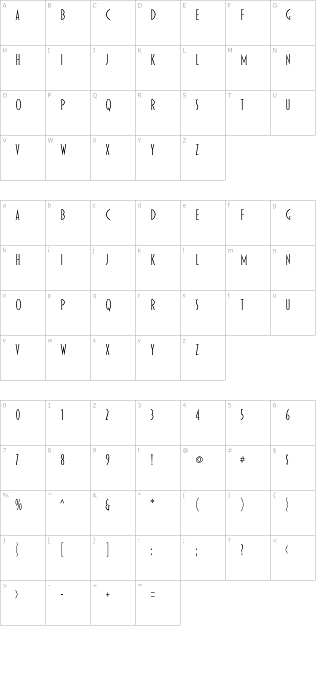 Blakely Light character map