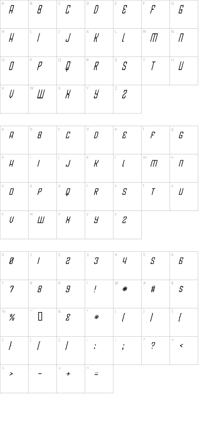 blamdude-bb-italic character map