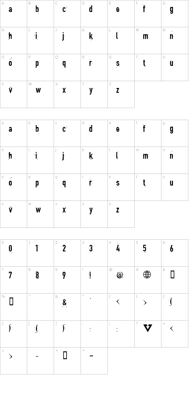 Blind character map