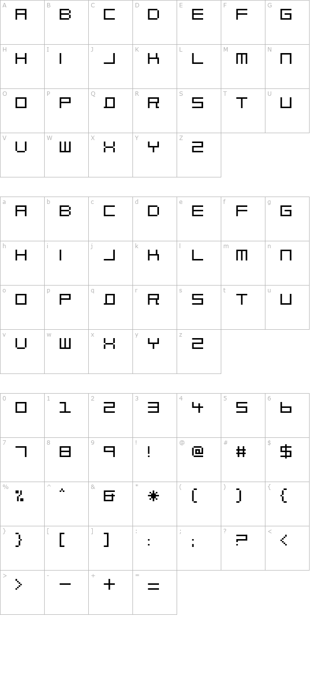 Block Out 2097 character map