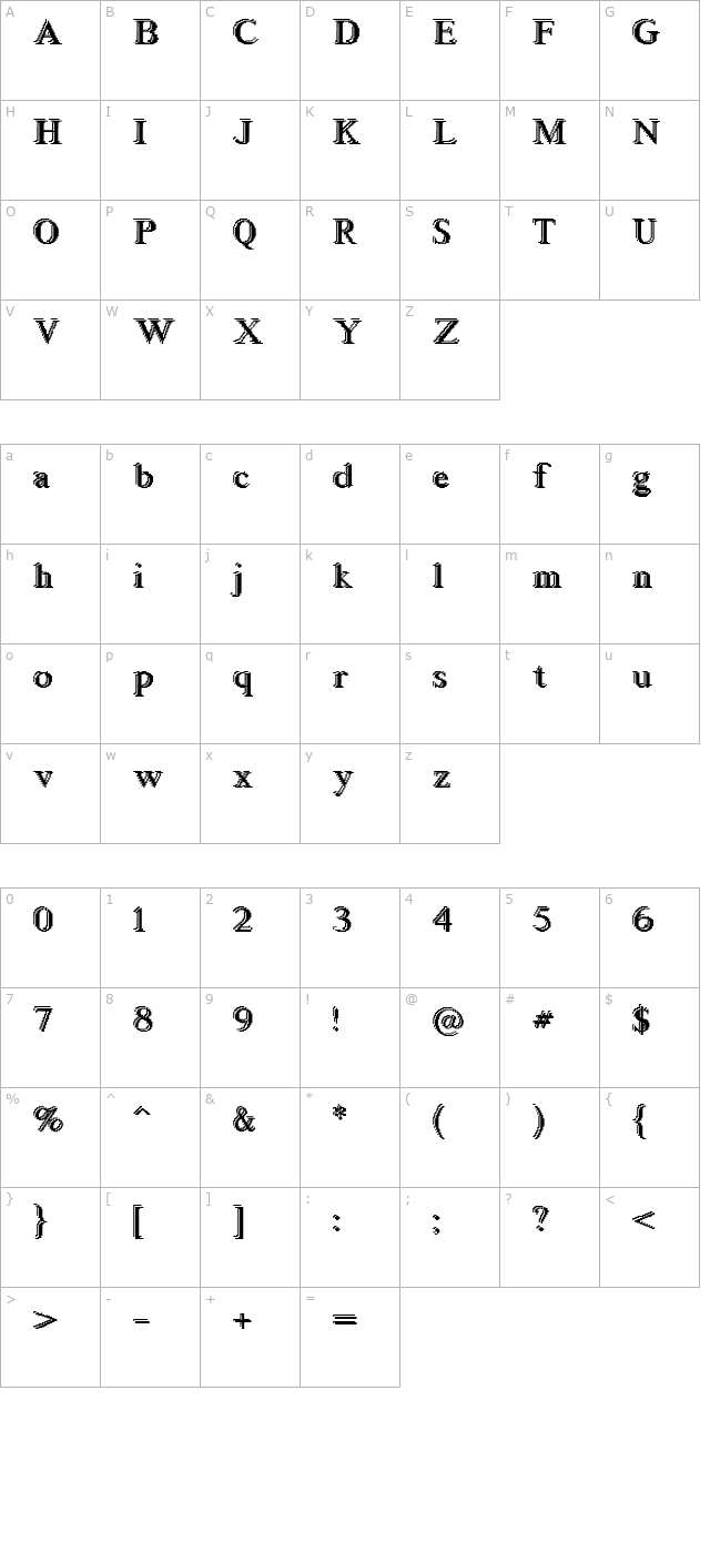 blockstepped character map