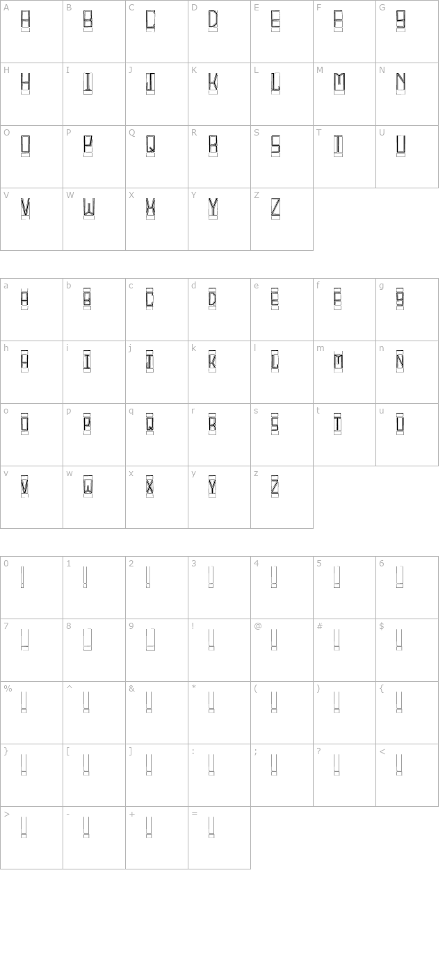 blocktitling-outline character map