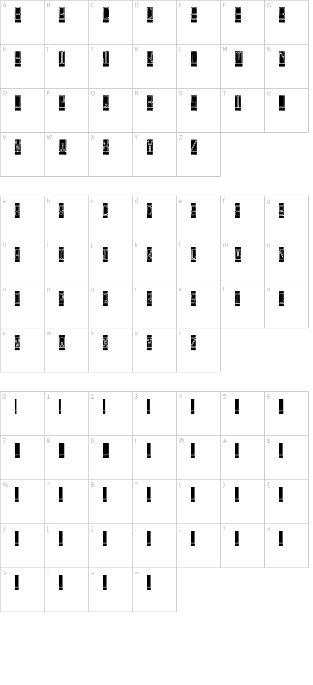 BlockTitling Standard character map