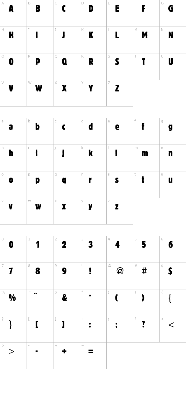 blofeldcond-regular character map