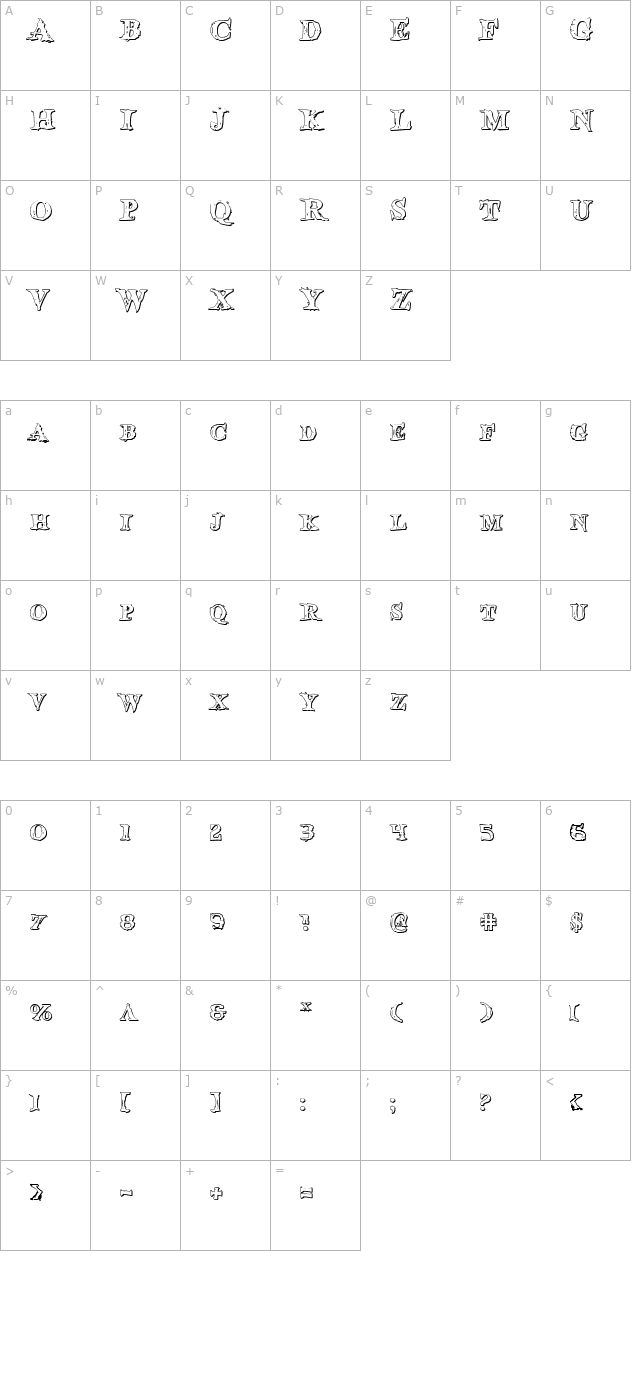 blood-crow-shadow character map