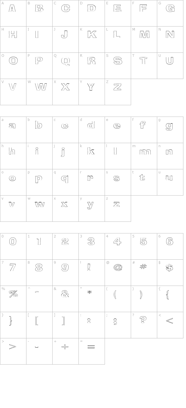 bloxoutline character map