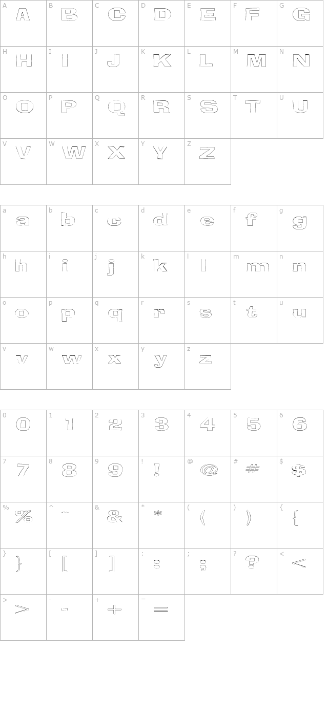 BloxOutlineExtended character map