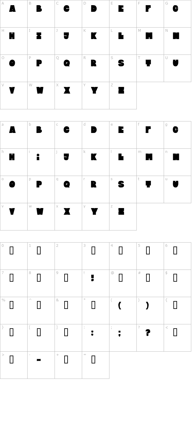 Bloxxxx ExtraBold character map