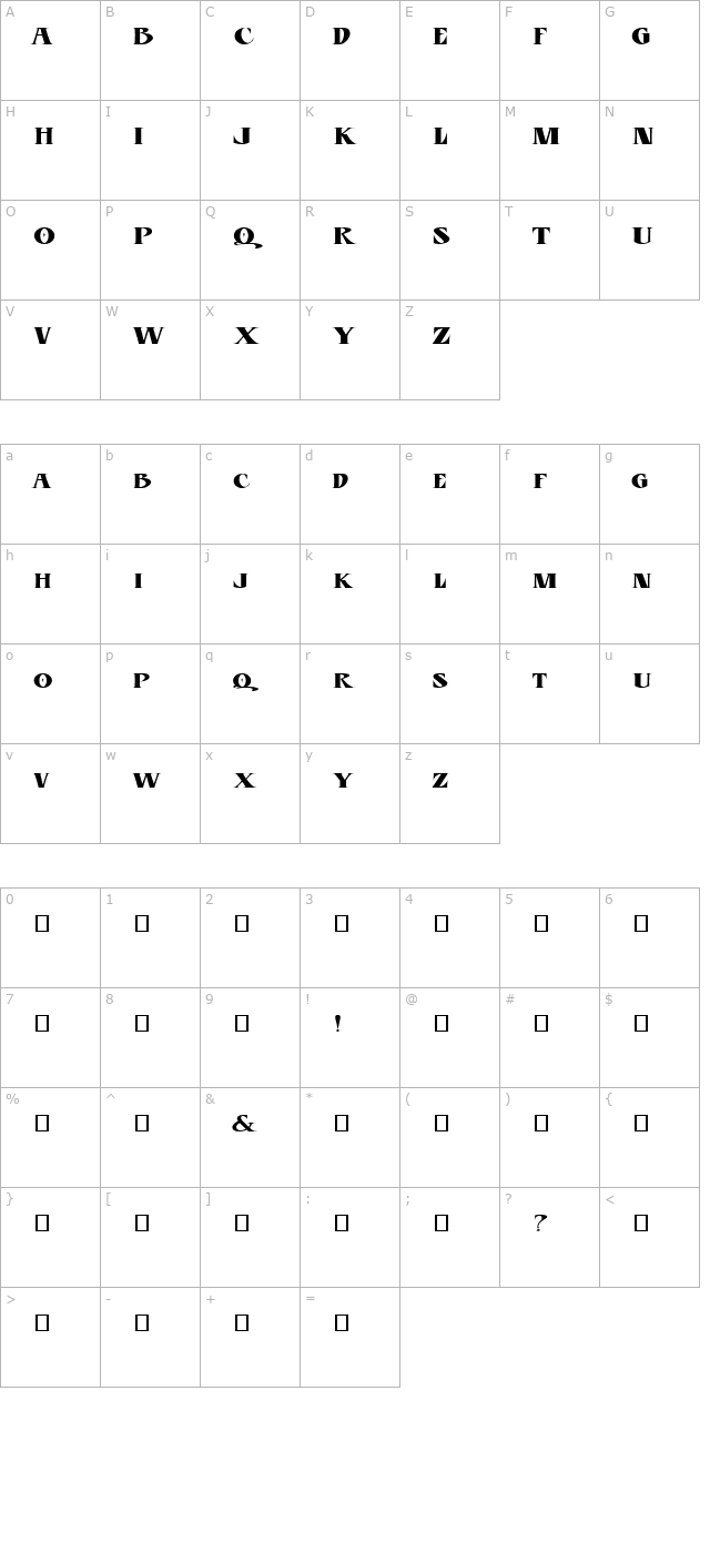 blu-esoteric-plain character map