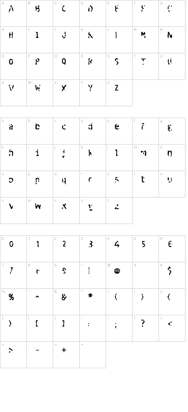 blue-spent-bold character map